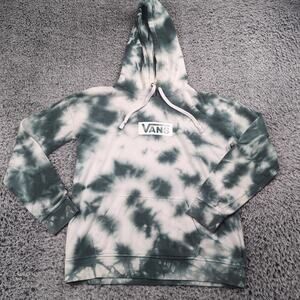 Vans Hoodie Men Small Green Pullover Sweater Tie Dye Skater Casual Logo Street